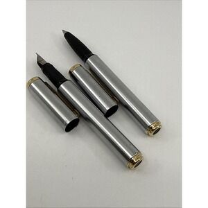 2 Sheaffer imperial pens Fountain & Ballpoint Medium Nib No Ink Stainless Steel